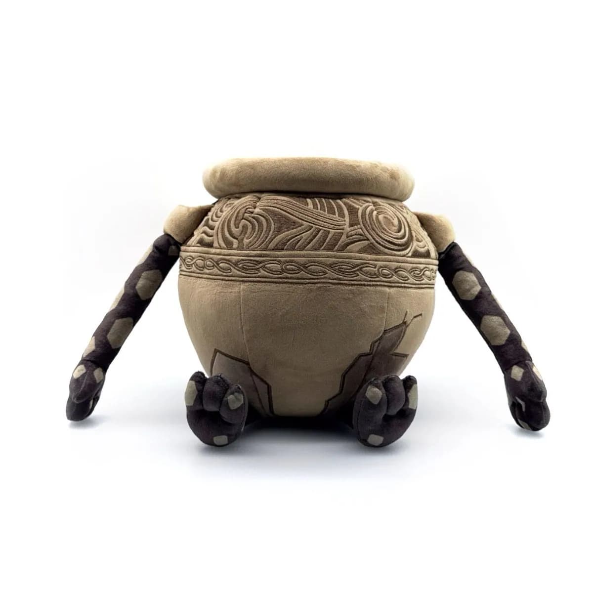Carved pot character plush standing on jointed legs